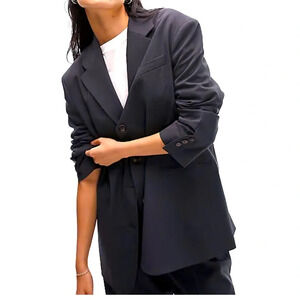 TopShop Oversize Black Men’s Style 3 Button Blazer Asymmetrical Button Cuff